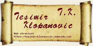 Tešimir Klopanović vizit kartica